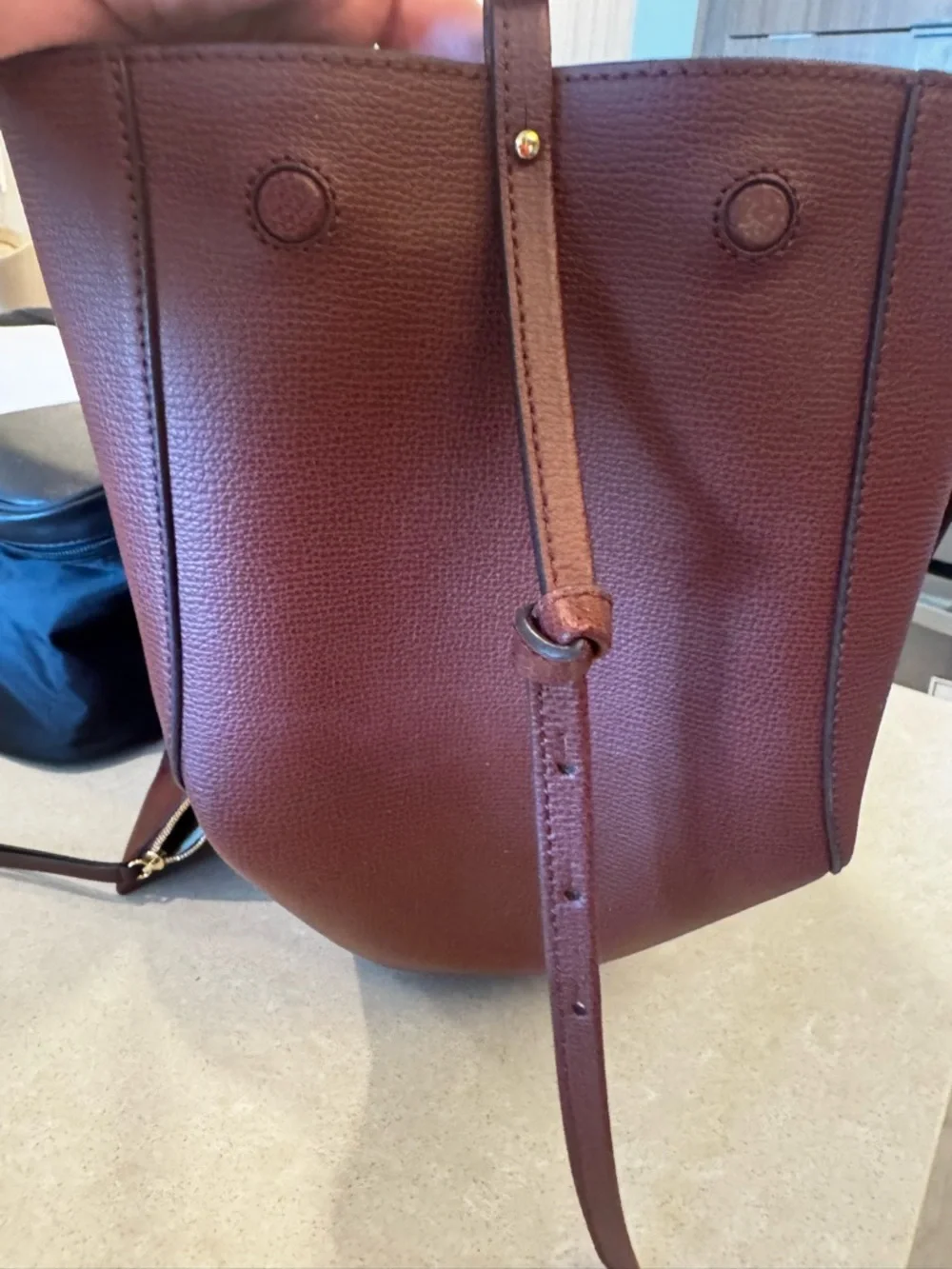 Polene CYME brown Leather Shoulder Bag - Picture 7 of 10